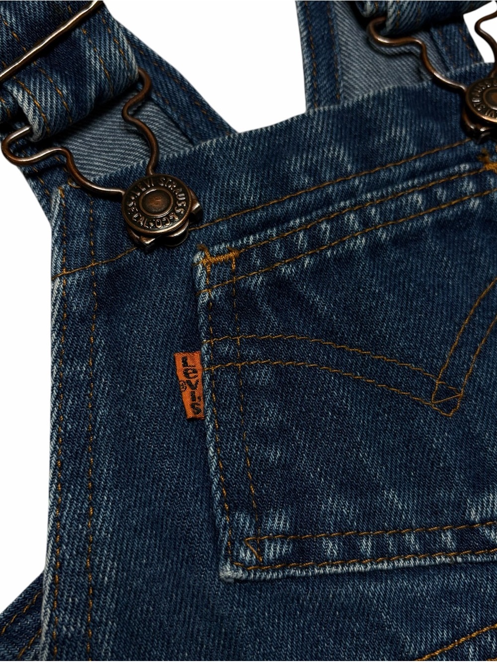 Vintage Levi’s Orange Tab Denim Overalls Pants Retro Casual School Size 3T - Picture 2 of 10